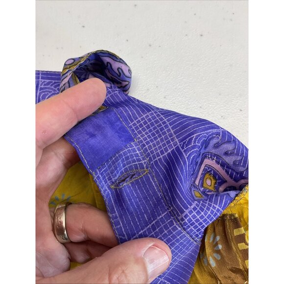 Darn‎ Good Yarn Reversible Sari Wrap Skirt -Mini size 4-12 purple gold BOHO - Picture 5 of 10